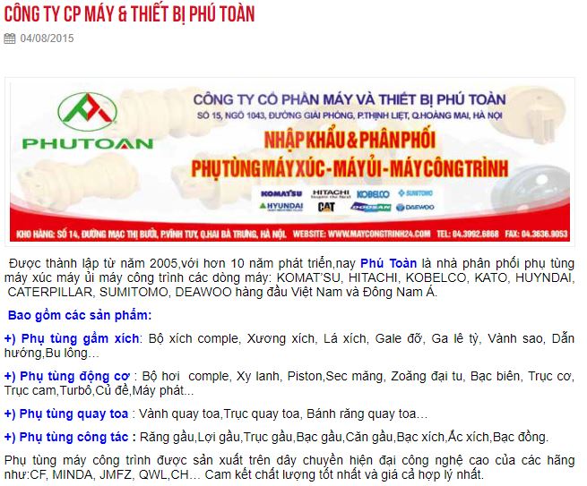 CÔNG TY CP MÁY & THIẾT BỊ PHÚ TOÀN