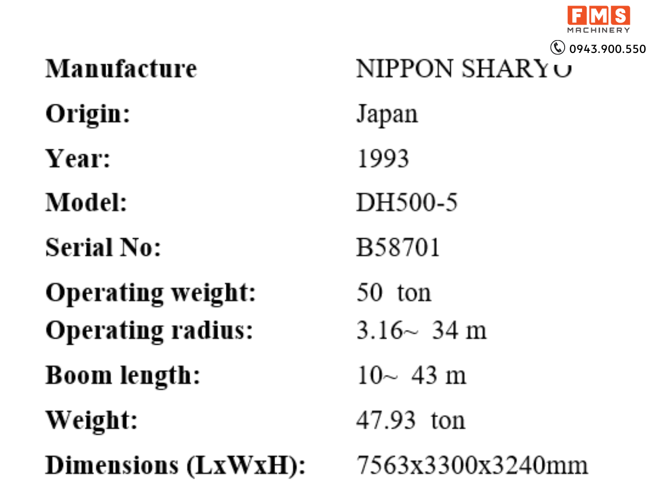 CẨU BÁNH XÍCH 50 TẤN NIPPON SHARYO DH500