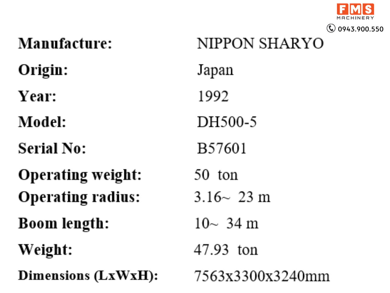 CẨU XÍCH 50 TẤN NIPPON SHARYO DH500