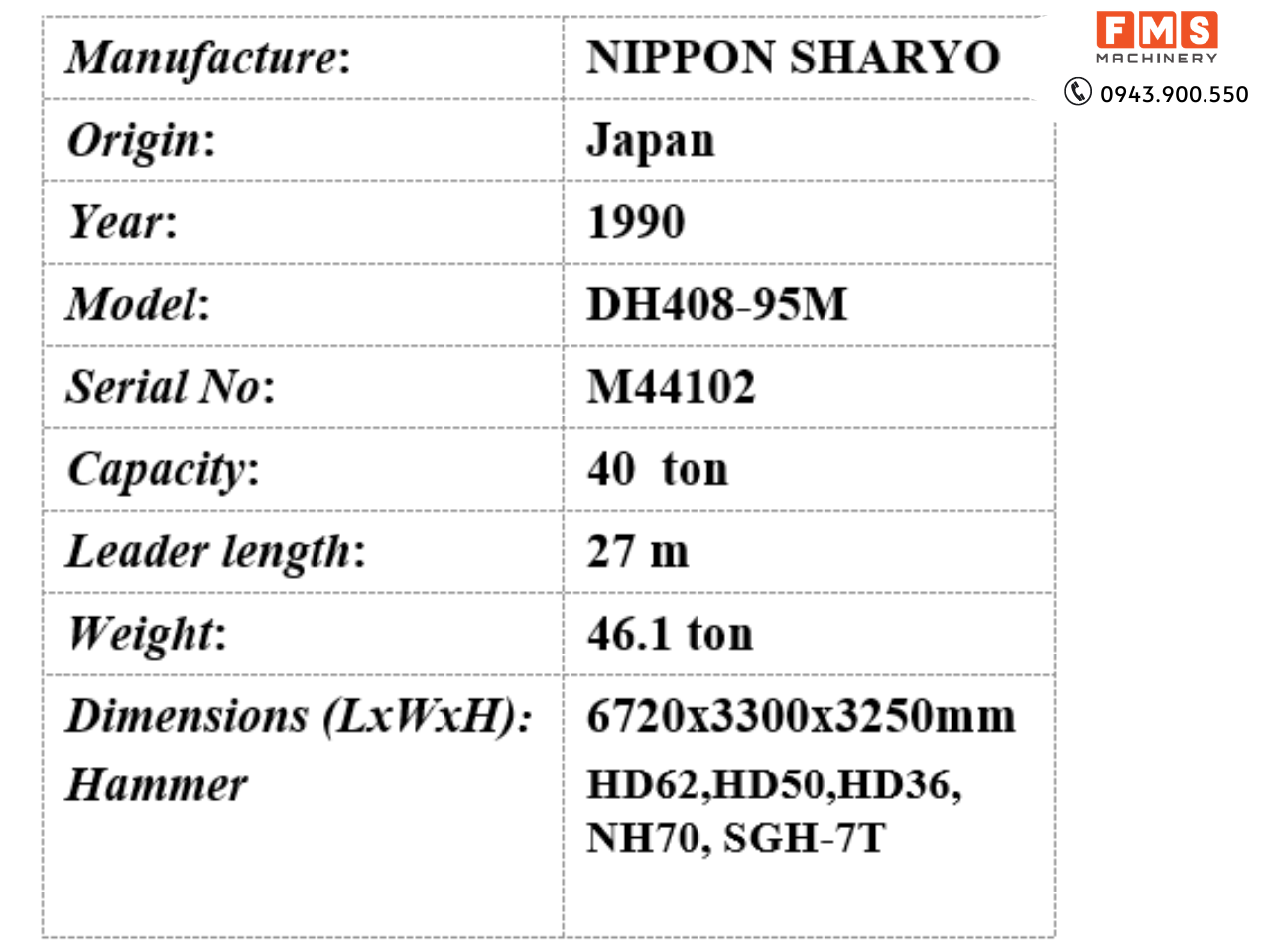 Máy đóng cọc DH408-95M 1990