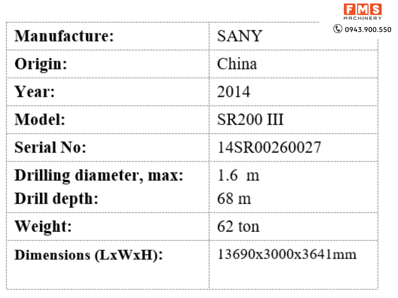 MÁY KHOAN CỌC NHỒI SANY SR200III