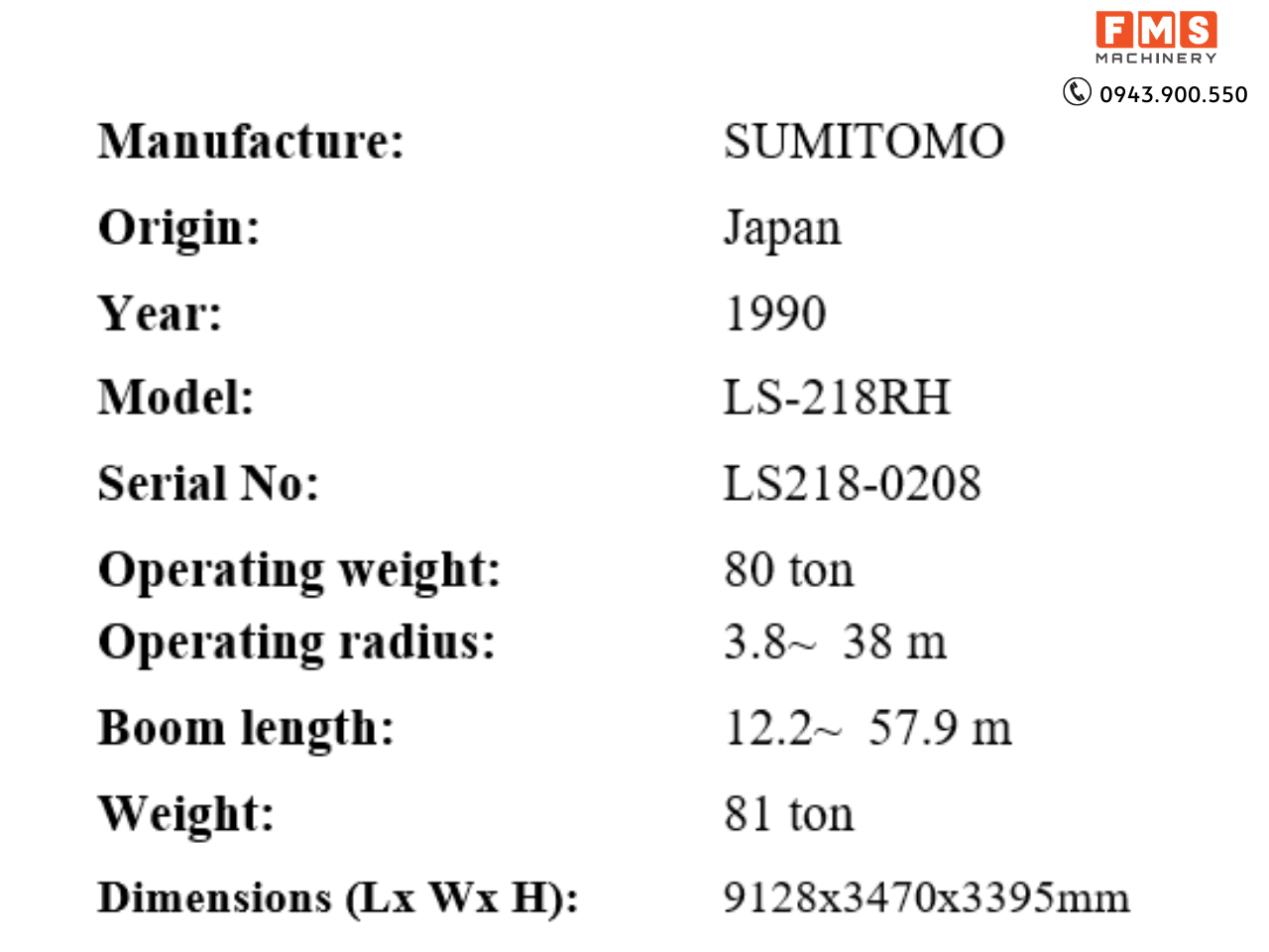 Cho thuê cẩu xích Sumitomo LS218