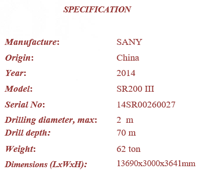 Máy khoan cọc nhồi SR200III 2014