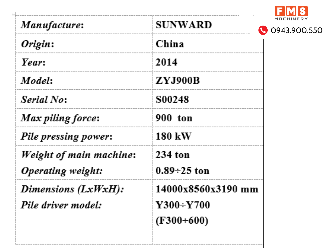 Máy ép cọc Robot ZYJ900B-248/2015